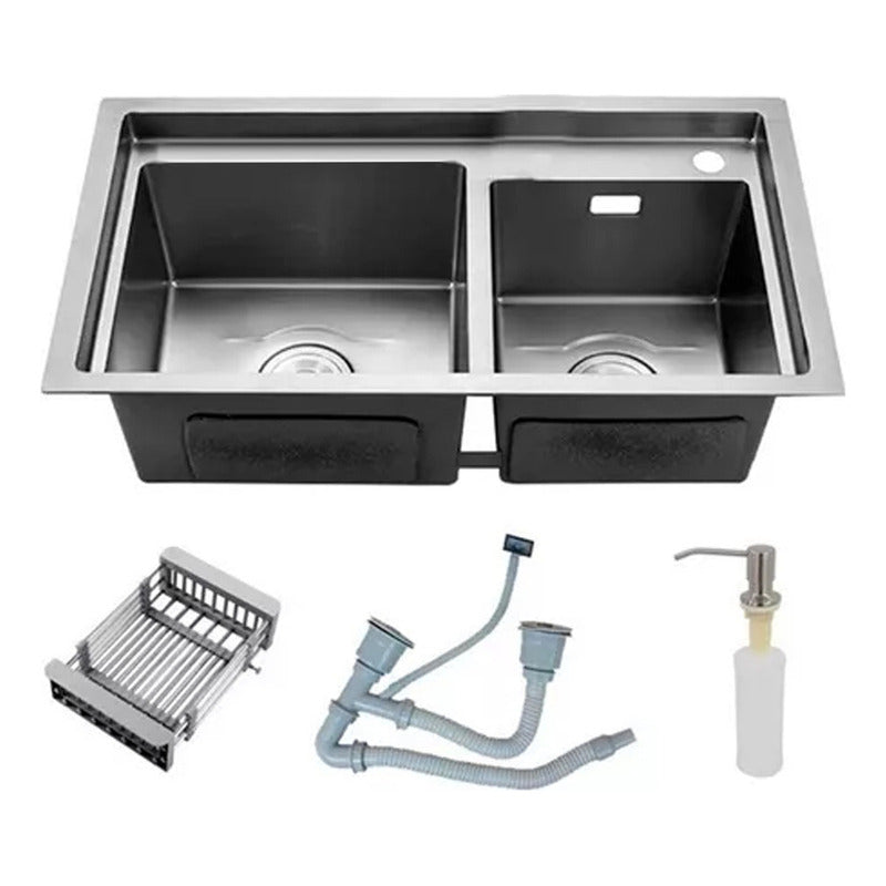Lavaplatos 78x43cm Con Llave 2 Modos Accesorios Cromado