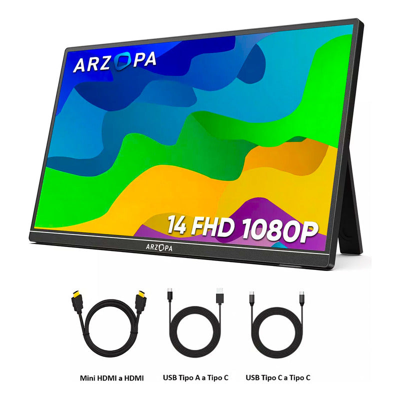 Monitor Arzopa Portátil A1s 14'' Uhd 2025 Hdmi Parlante 1080