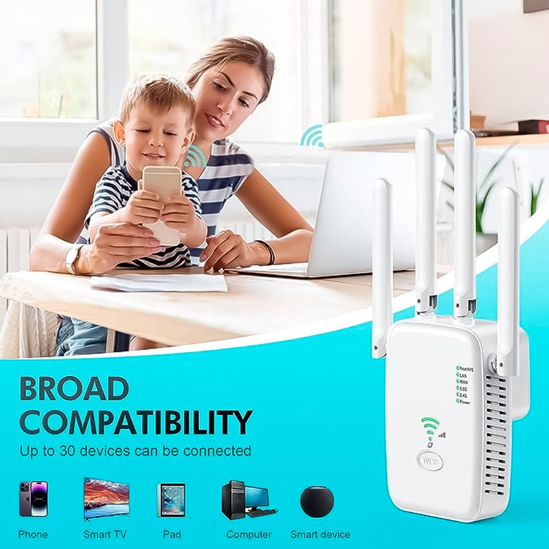 Repetidor Wifi Inalambrico 2,4ghz 300mbps Wps 4 Antenas