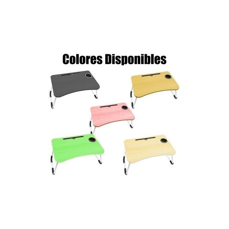 Mesa Plegable Para Cama Y Notebook Multifuncional De Madera