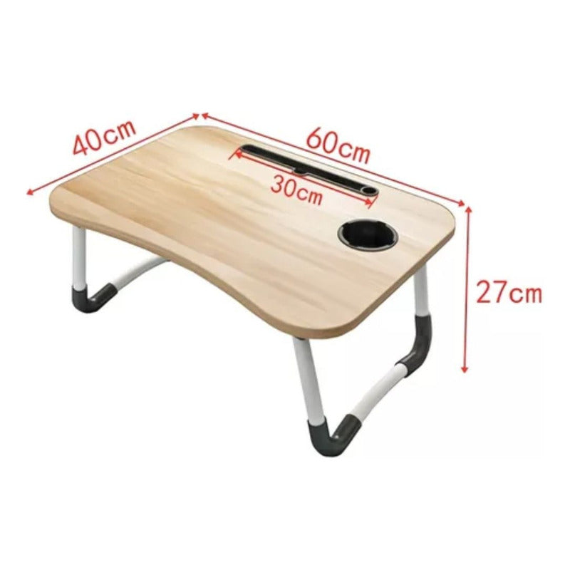 Mesa Plegable Para Cama Y Notebook Multifuncional De Madera
