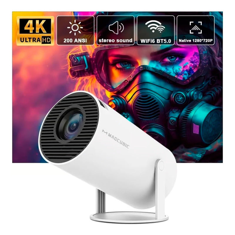 Proyector Inteligente Ultra Hd 4k 200lm Android Wifi Hdmi 60 A 100 Pulgadas