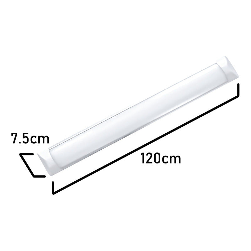 Tubo Led Canaleta 120cm Canoa Plana 36w Luz Fria Aspor