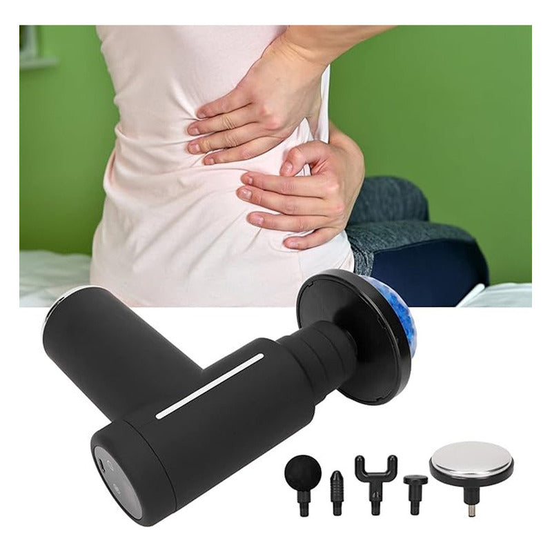 Pistola Masajeadora Fascial Gun 2 Frio Calor 6 Cabezales Lcd