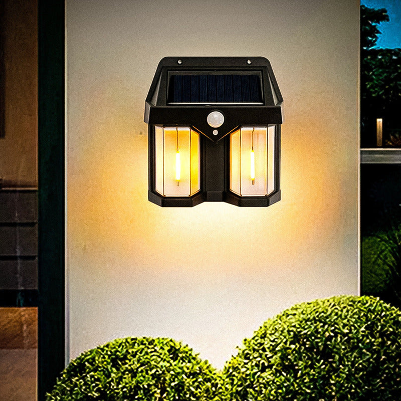 Farol Solar Aplique Pared 2 Led Sensor Movimiento Luz Cálida
