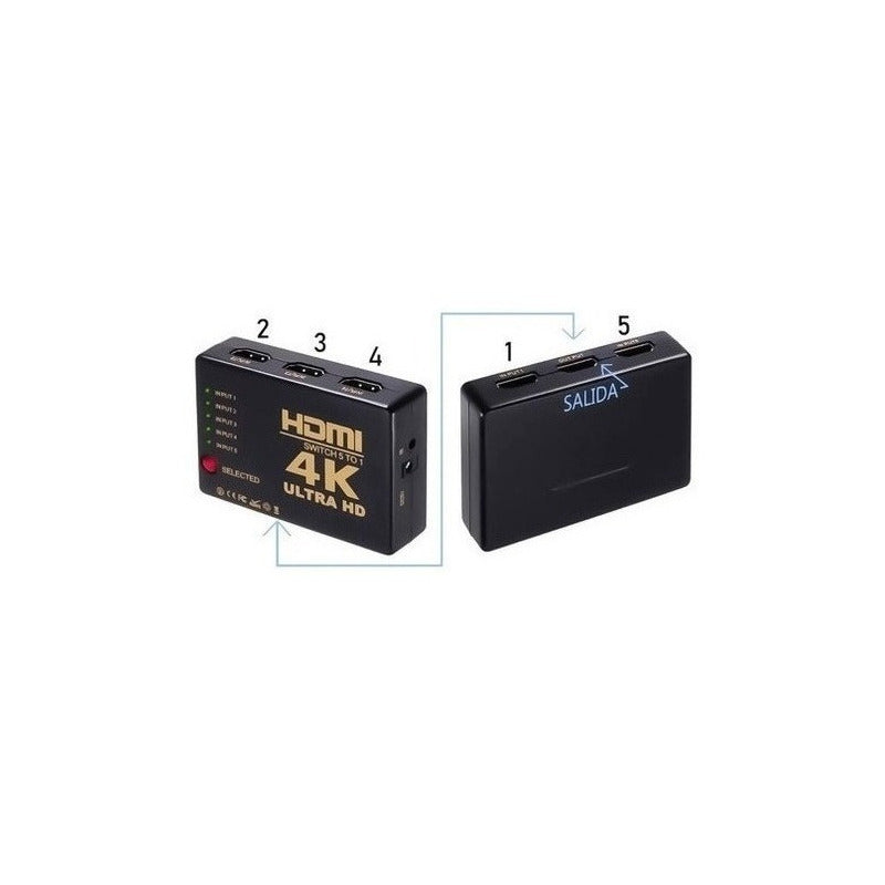 Switch Hdmi 5x1 Splitter Video 4k 2160p 60hz Control Remoto