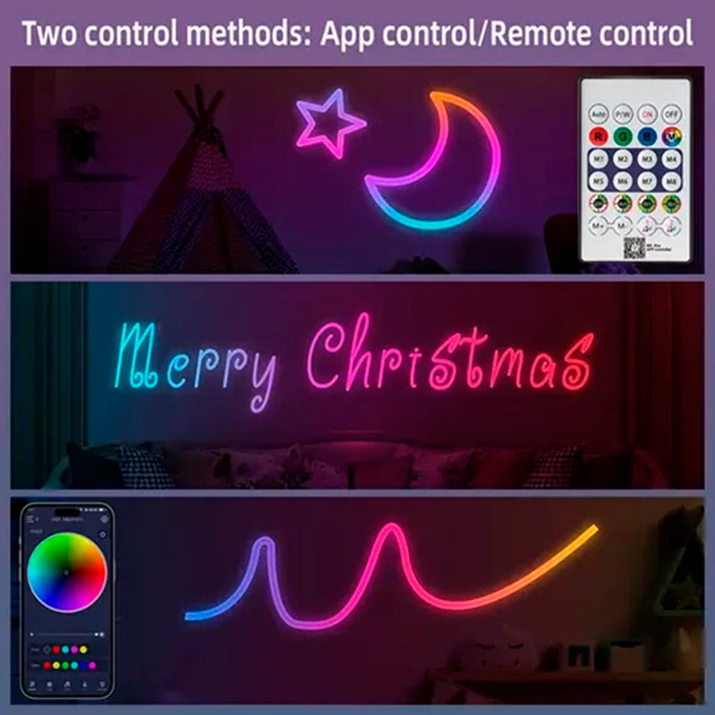 Tira Luz Led 10mts Rgb Con Bluetooth Neon Flex Control Usb