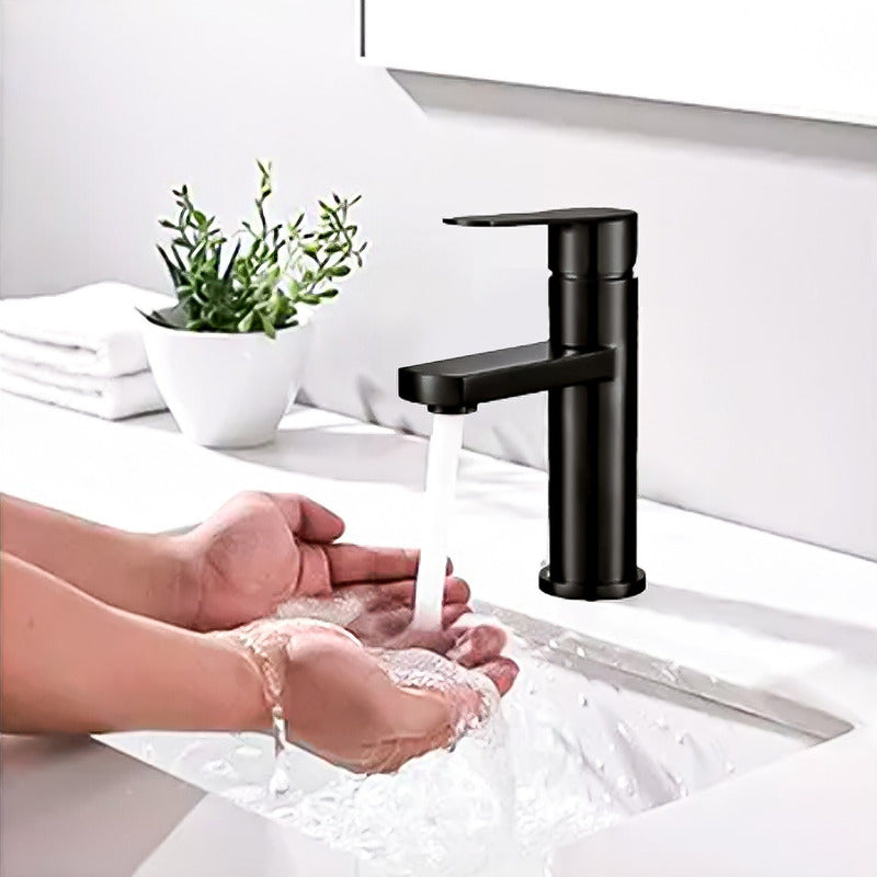 Llave Monomando Grifo Lavamanos Clasica Acero Inoxidable Negro