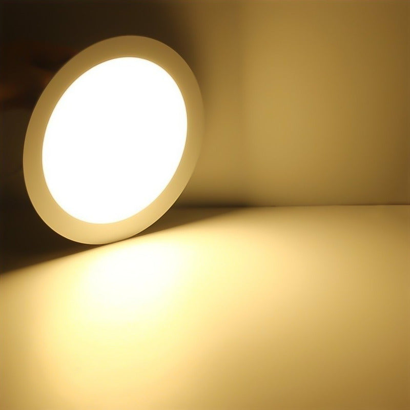 Pack 3 Foco Panel Plafon Led Embutido Redondo 18w Luz Calida