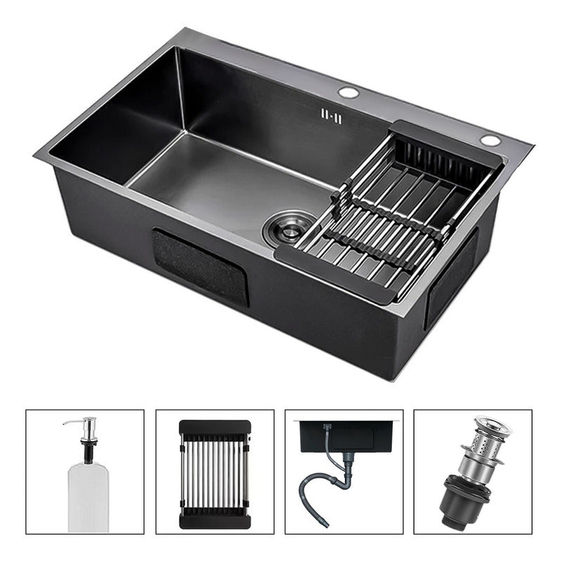 Lavaplatos Handsink Sobrecubierta Acero 68x45cm + Accesorios