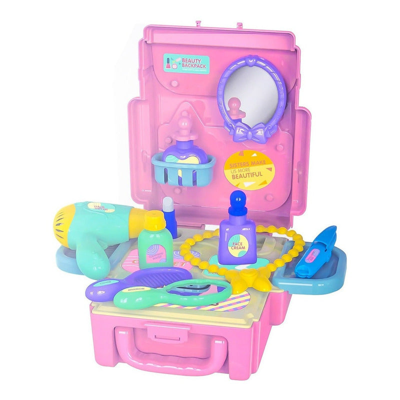 Mochila Juguete Mini Cosmeticos Maquillaje 20 Piezas Niñas