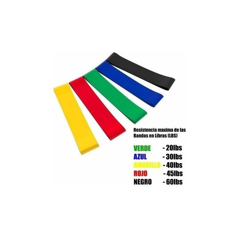Bandas Elasticas 5 Pcs Mas Bolso Resistencia Entrenamiento