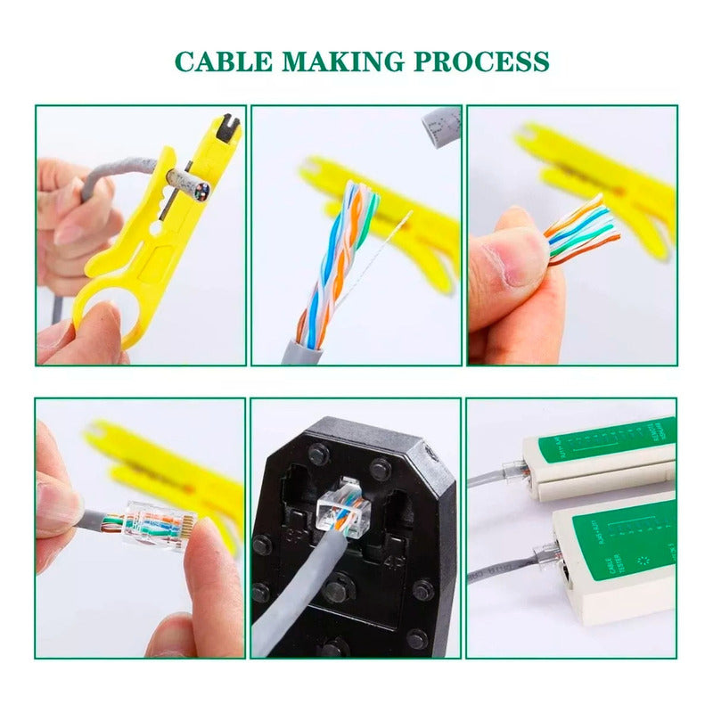 Kit Herramientas Cableado Tester Rj45 Utp Lan Crimpeadora