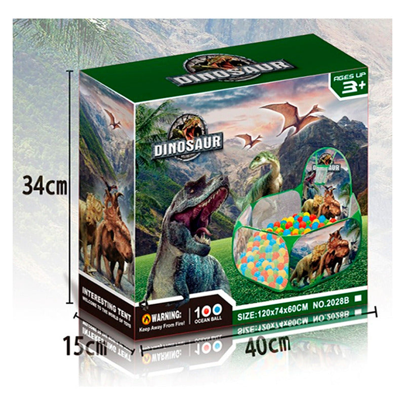 Piscina + 100 Pelotas 120cm Niños Dinosaurio Tienda Jurásica