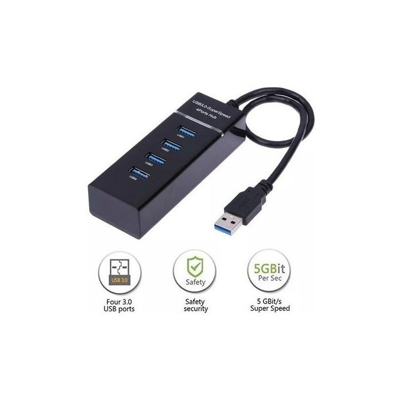 Hub Usb 4 Puertos Con Indicador Led Alta Velocidad De 3.0