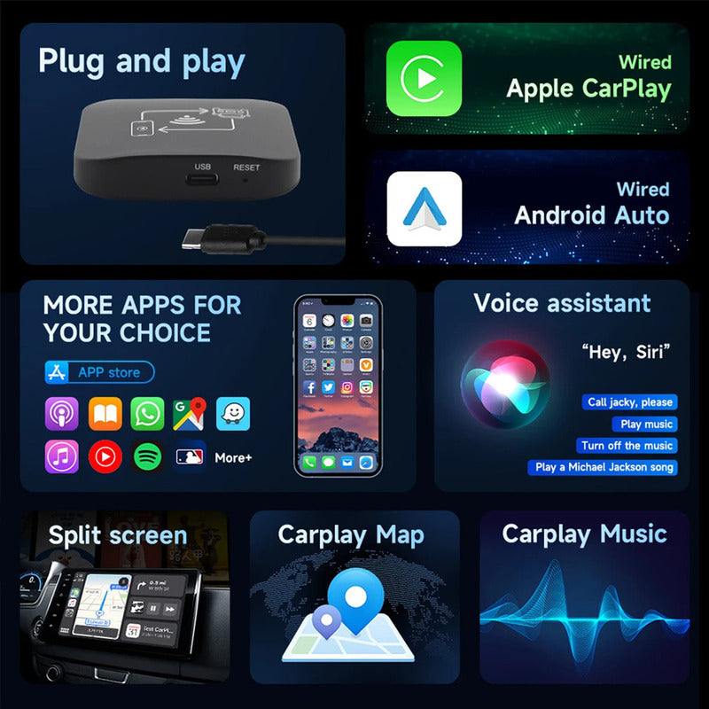Adaptador Android Auto Inalámbrico Carp Wireless Universal