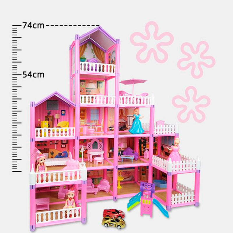 Casa De Muñecas Pista Auto Luxury Villas Con Muñeca 254 Pcs