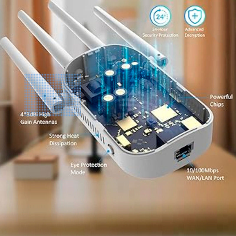 Repetidor Wifi Inalambrico 5 Ghz 1200mbps Wps 4 Antenas