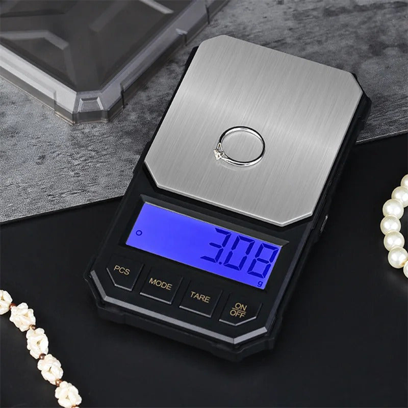 Pesa Digital Gramera Joyeria 0.01g A 500g 7 Unidades De Peso