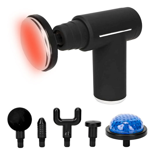 Pistola Masajeadora Fascial Gun 2 Frio Calor 6 Cabezales Lcd