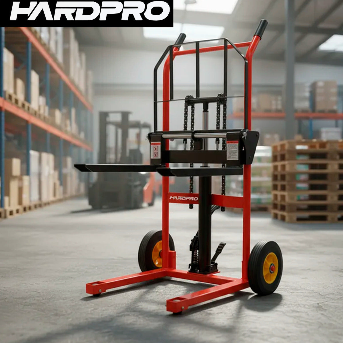 Apilador Hidraulico De Carga 200kg Elevacion 95cm Montacarga Yegua Hardpro