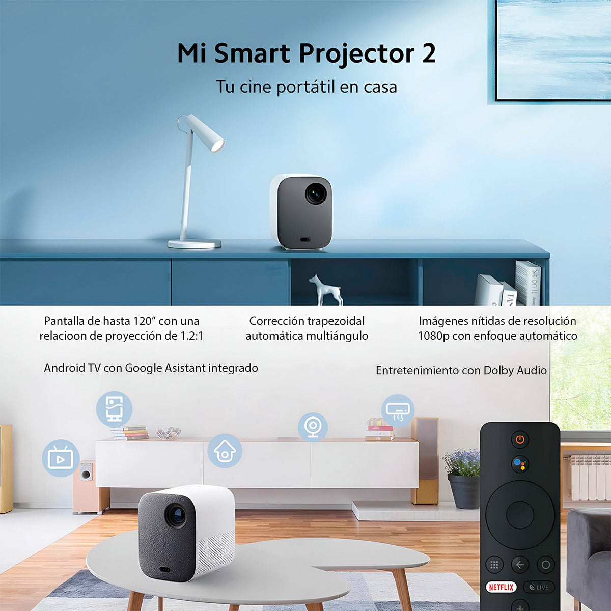 Proyector Xiaomi Mi Smart Projector 2 Eu Hdmi 4k Blanco
