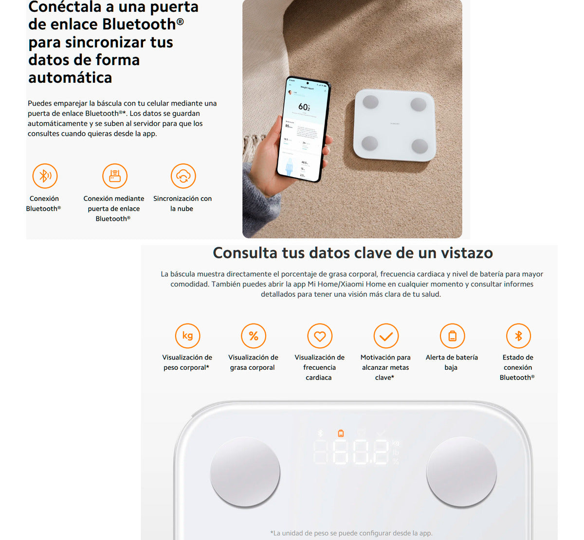 Xiaomi Mi S400 Báscula De Composición Corporal Dexa 150kg Bt Blanco