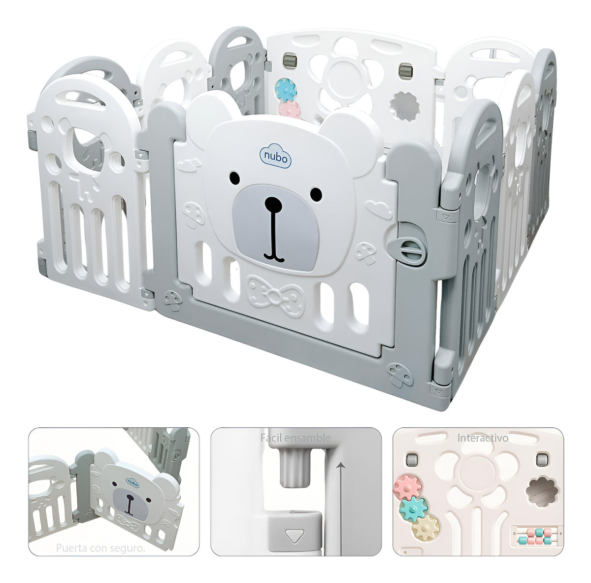 Corral Armable Bebe Nubo Seguridad Paneles De 120x120cm