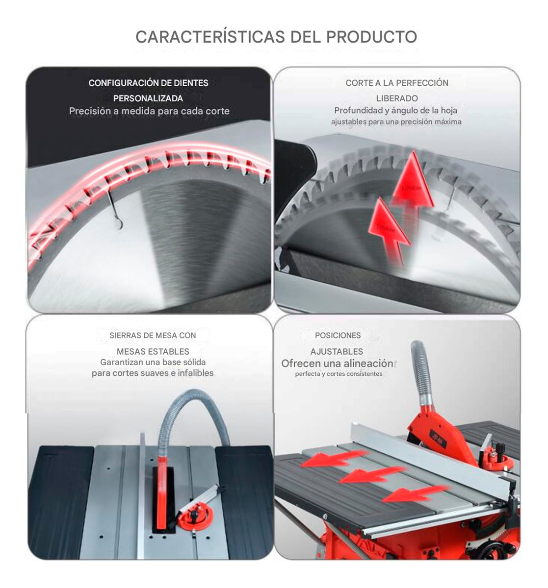Sierra De Banco Vertical Mesa Herramienta De 2400w 4500rpm Con Disco 254mm