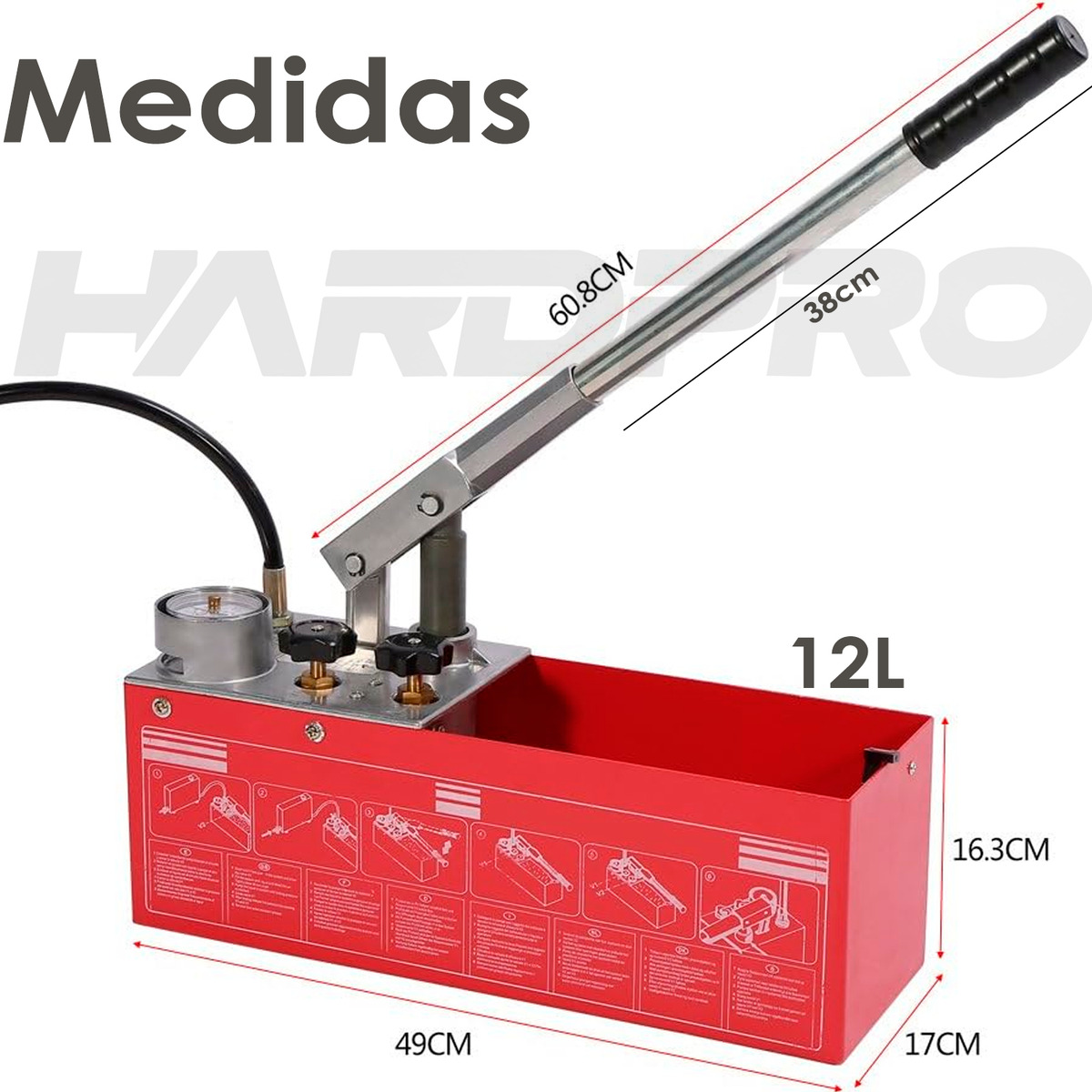Bomba Manual Prueba Presion Hidraulica 0-50bar 728psi 5mp