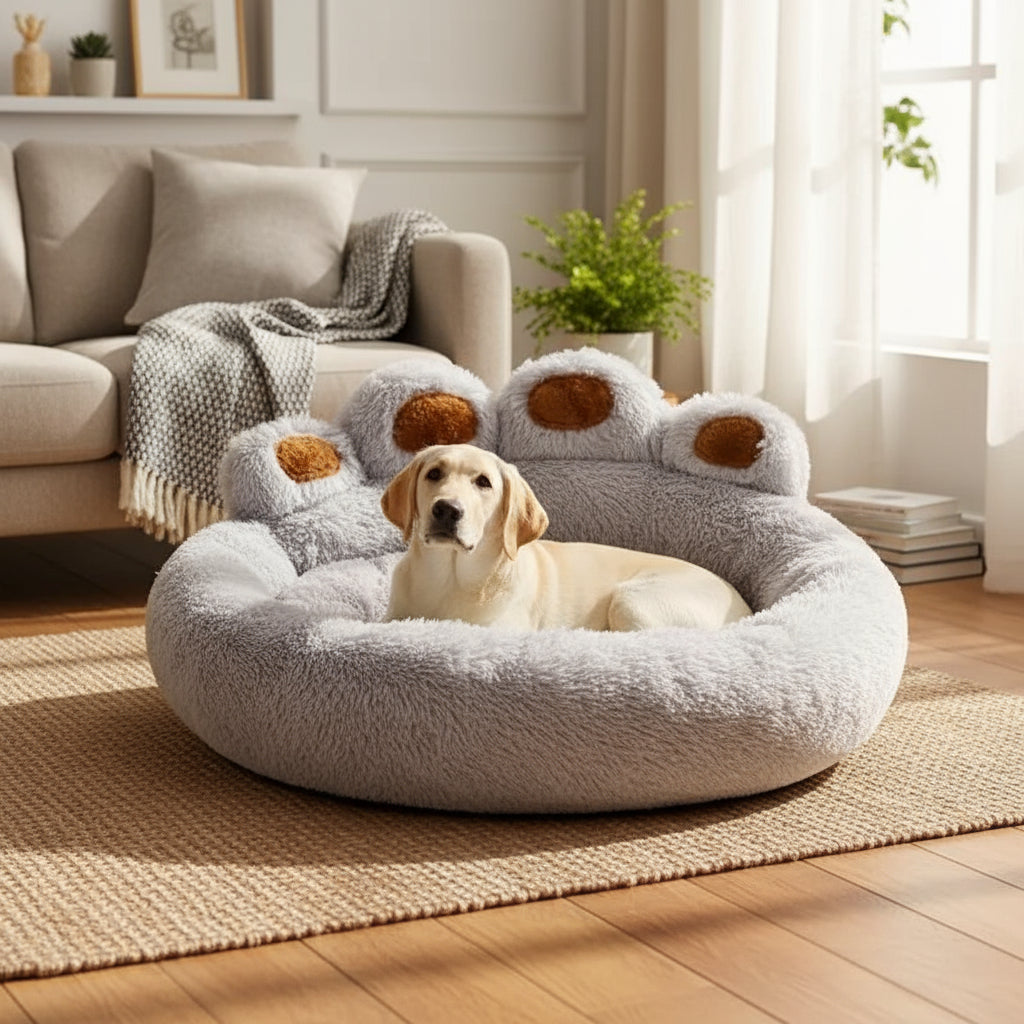 Cama Perro Premium Aspor Pata Lavable Antiestrés 90cm Gris Oscuro