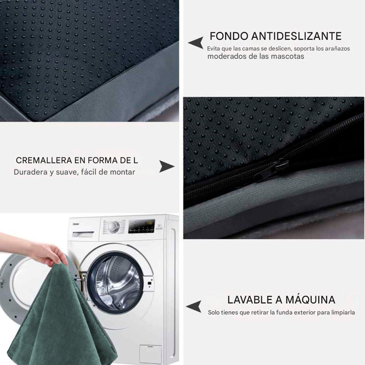 Cama Premium Para Perro Lavable Antideslizante 108cm Colchoneta
