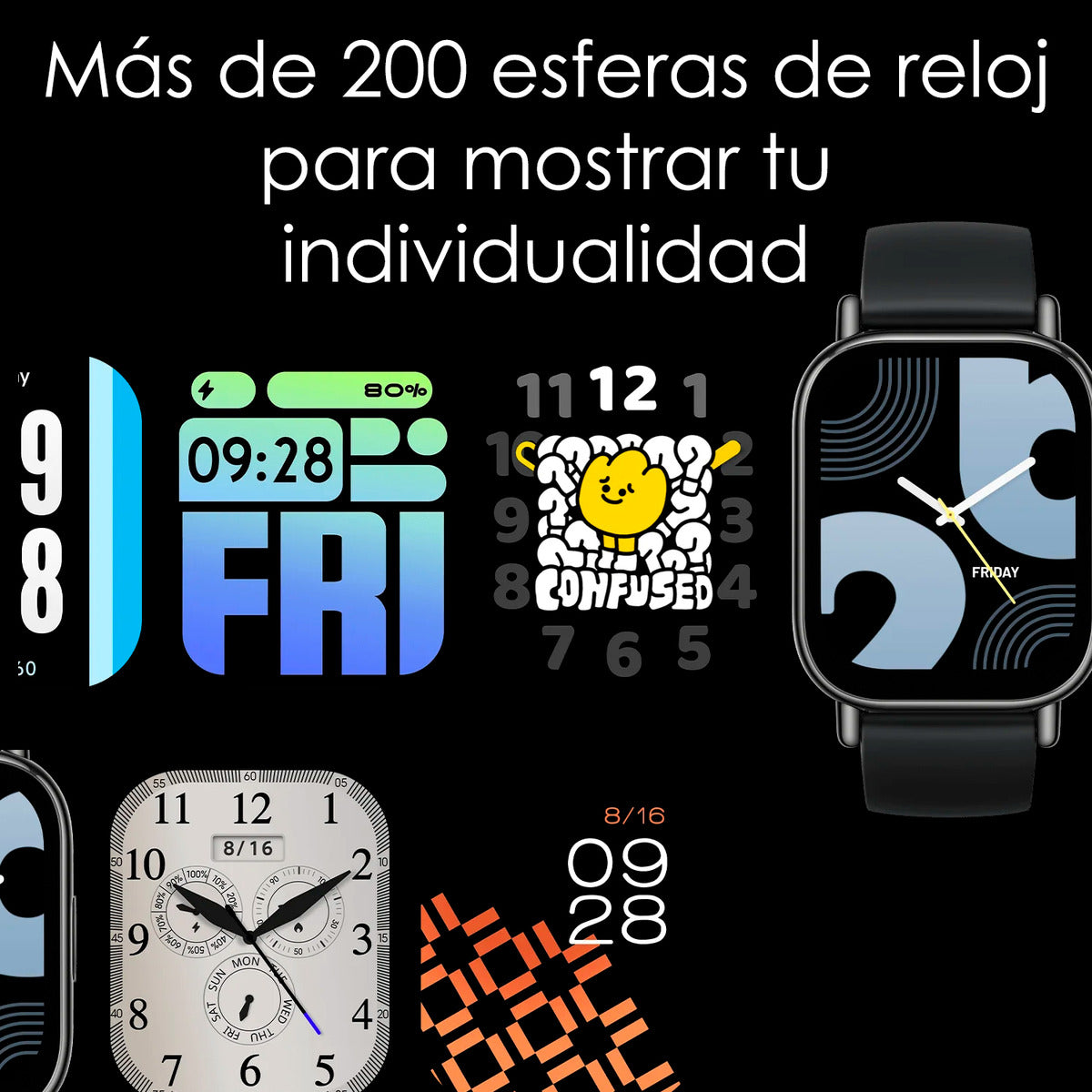 Xiaomi Redmi Watch 5 Lite Amoled 1.96 18 Dias + Llamada Negro Liso