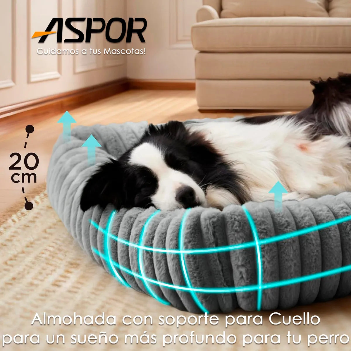 Cama Para Perro Lavable Antideslizante Y Tela 109X76CM