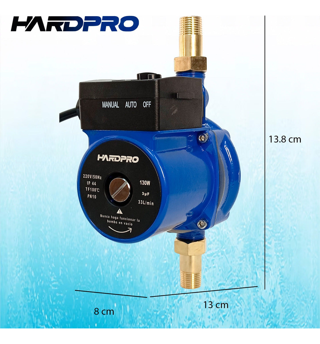 Bomba Presurizadora Agua Hardpro Calefont 33l/min 130w