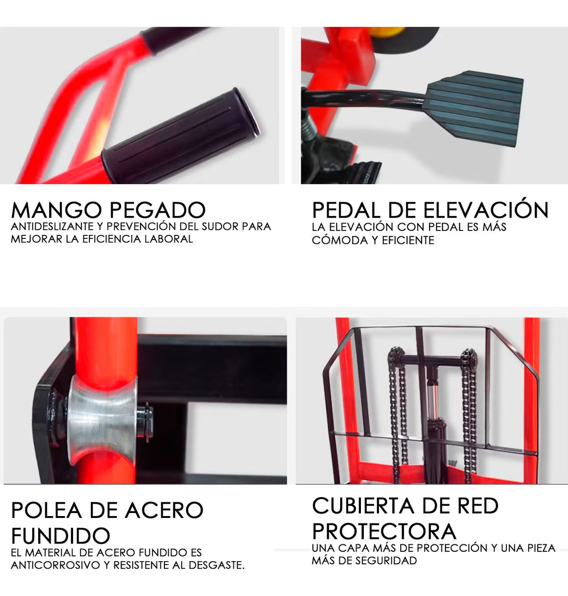 Apilador Hidraulico De Carga 200kg Elevacion 95cm Montacarga Yegua Hardpro