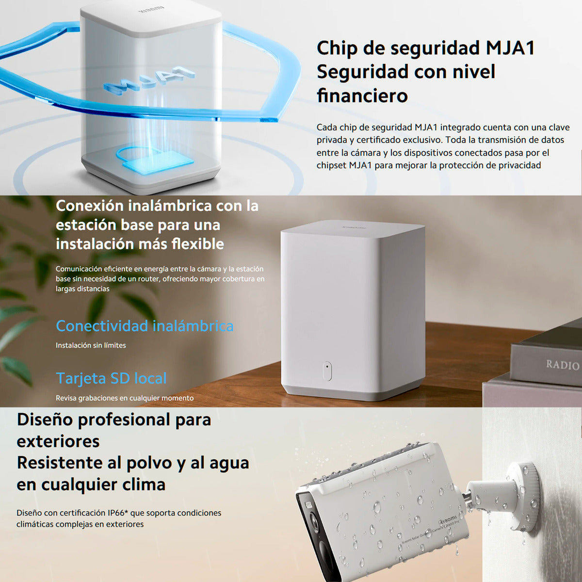 Xiaomi Solar Outdoor Camera 2,5k Qhd Bw400 Pro + Hub 2,4ghz Blanco