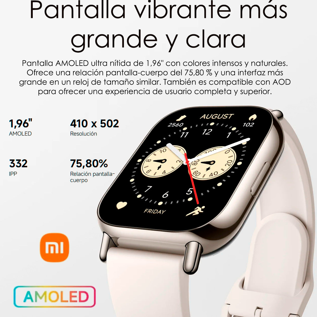 Xiaomi Redmi Watch 5 Lite Amoled 1.96 18 Dias + Llamada Negro Liso