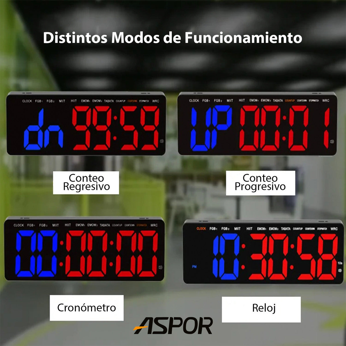 Reloj Cronometro Fitness Gimnasio Con Control 11 Modos