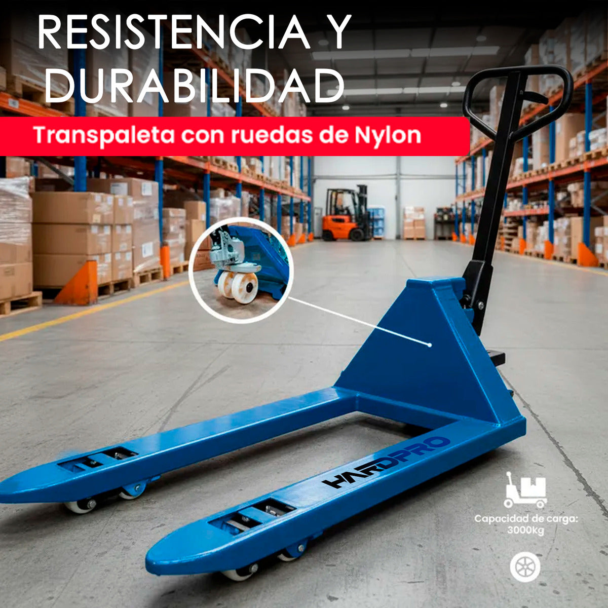 Transpaleta Manual De 3 Toneladas 685mm Hidraulica Hardpro