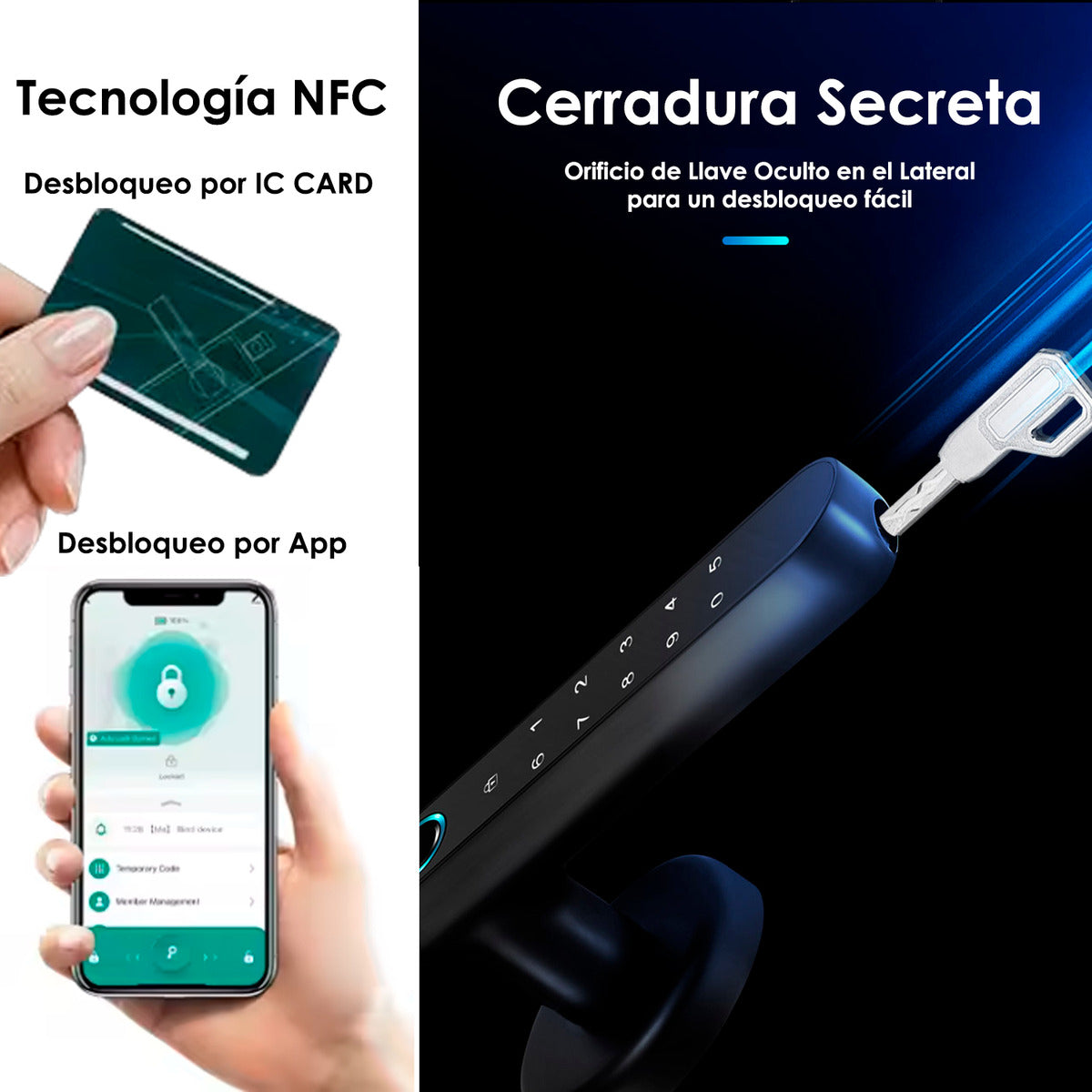 Cerradura Inteligente Wifi Con Huella Codigo Y Llave
