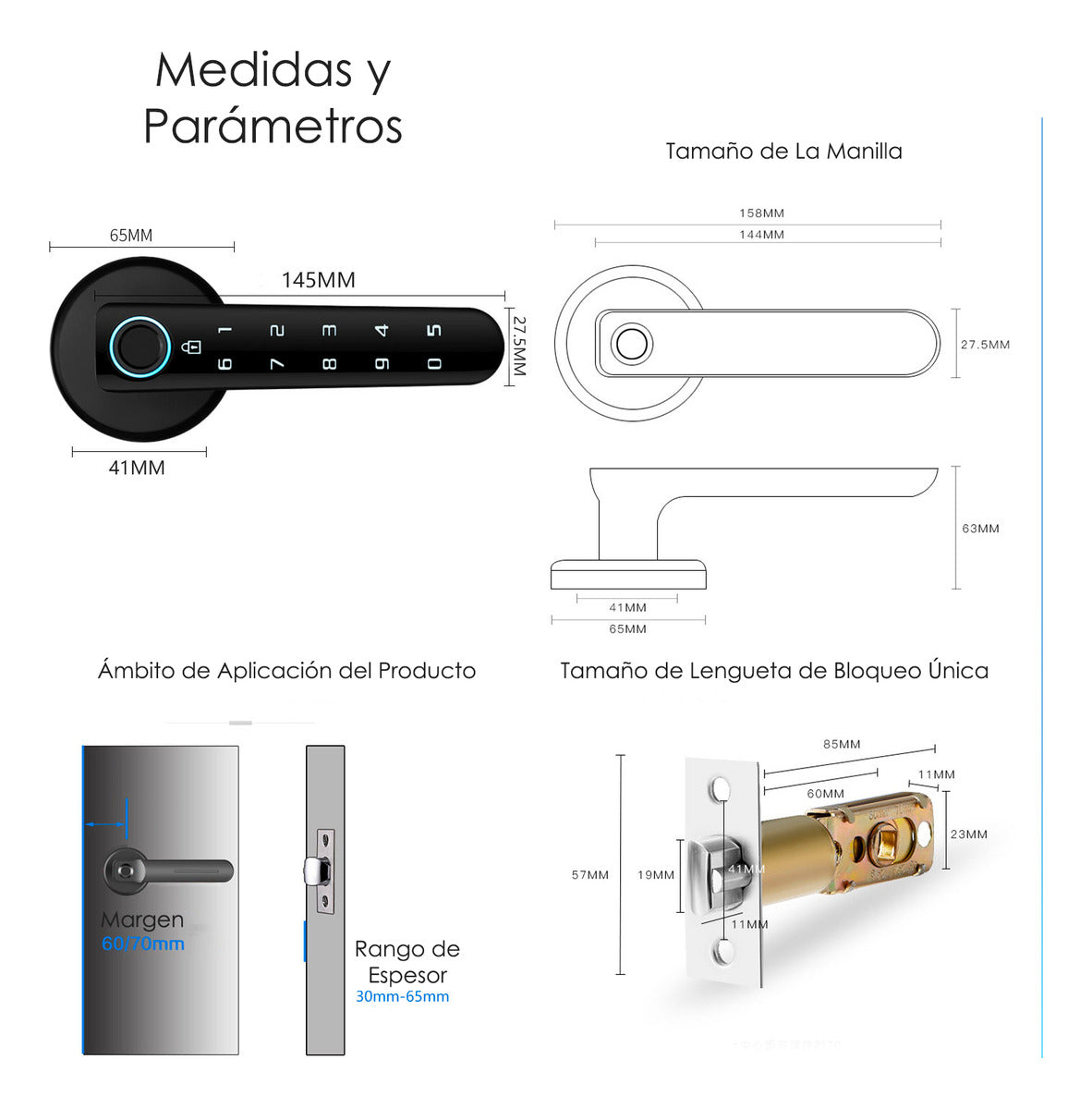 Cerradura Inteligente Wifi Con Huella Codigo Y Llave