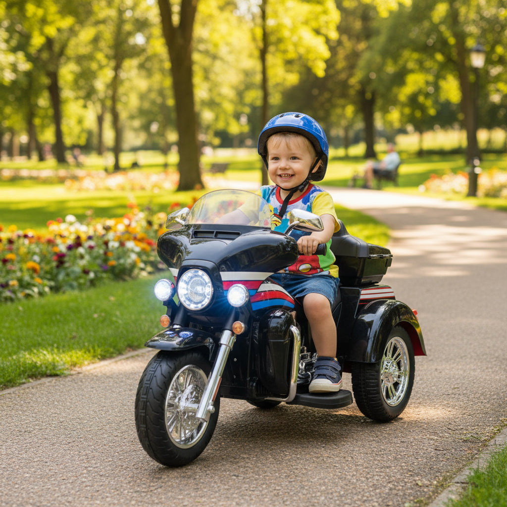 Moto Eléctrica Montable Policia 12v Doble Motor Con Luces Led