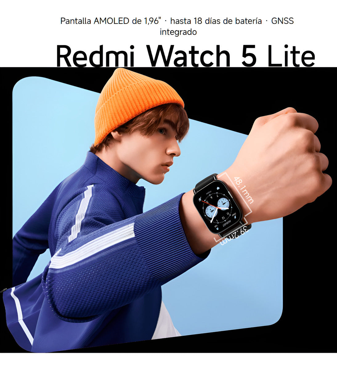 Xiaomi Redmi Watch 5 Lite Amoled 1.96 18 Dias + Llamada Negro Liso