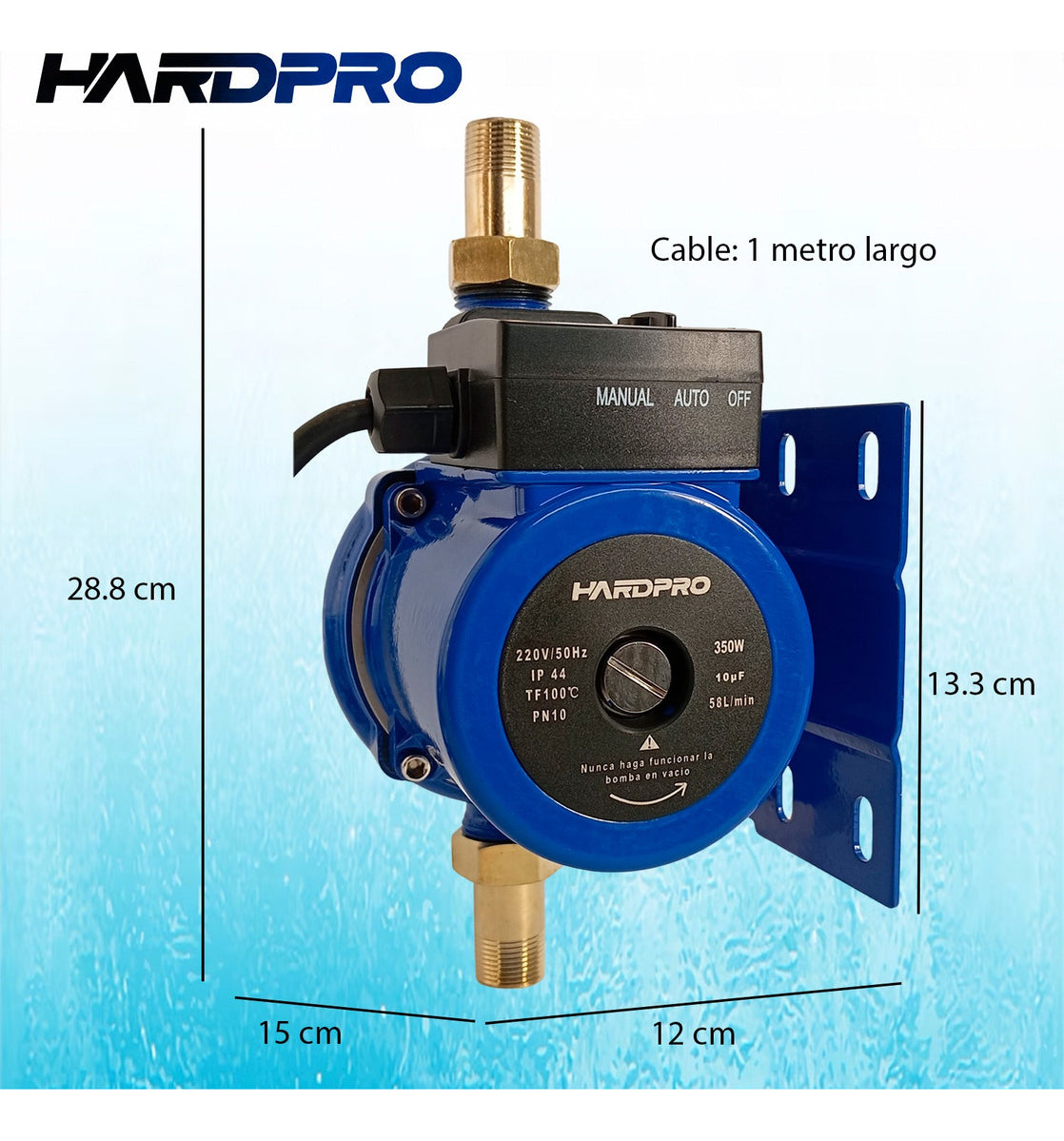 Bomba Presurizadora Agua Hardpro 58 L/min 350 W