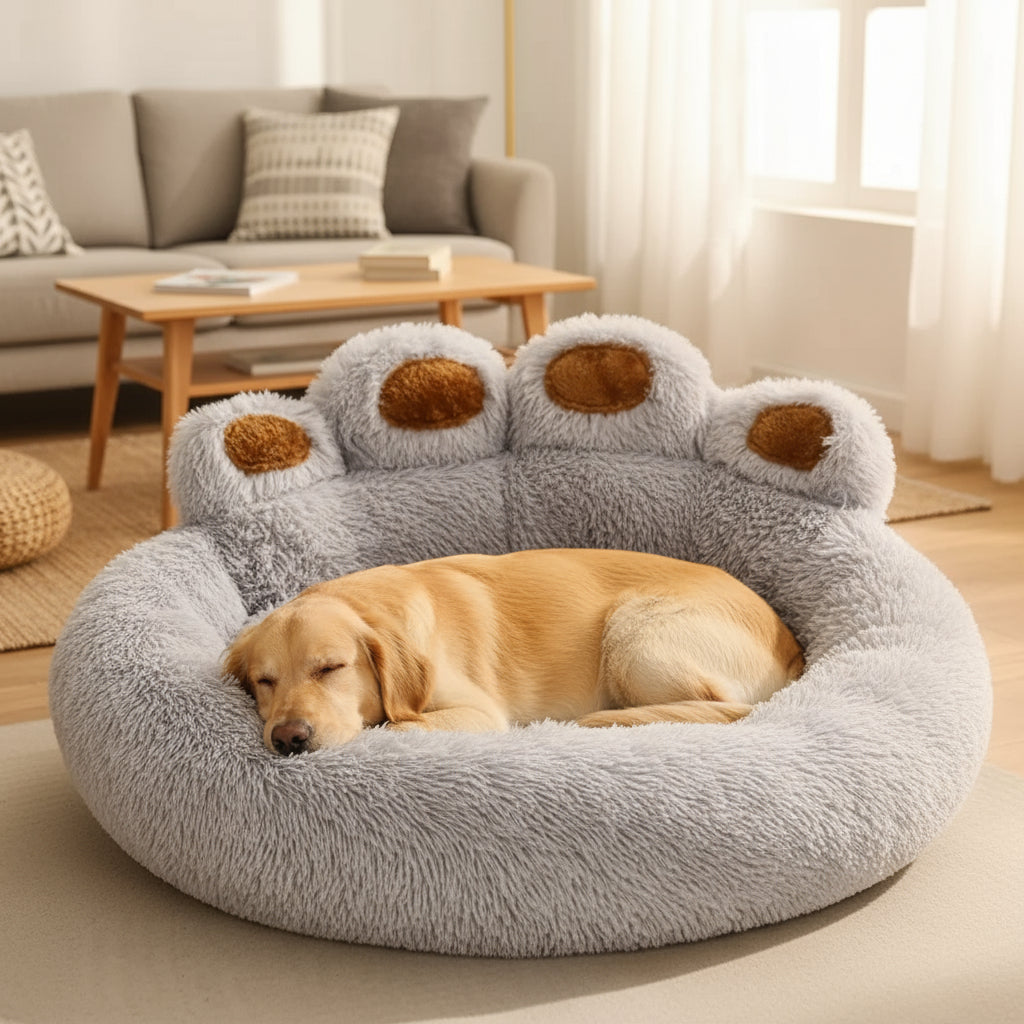 Cama Perro Premium Aspor Pata Lavable Antiestrés 90cm Gris Oscuro