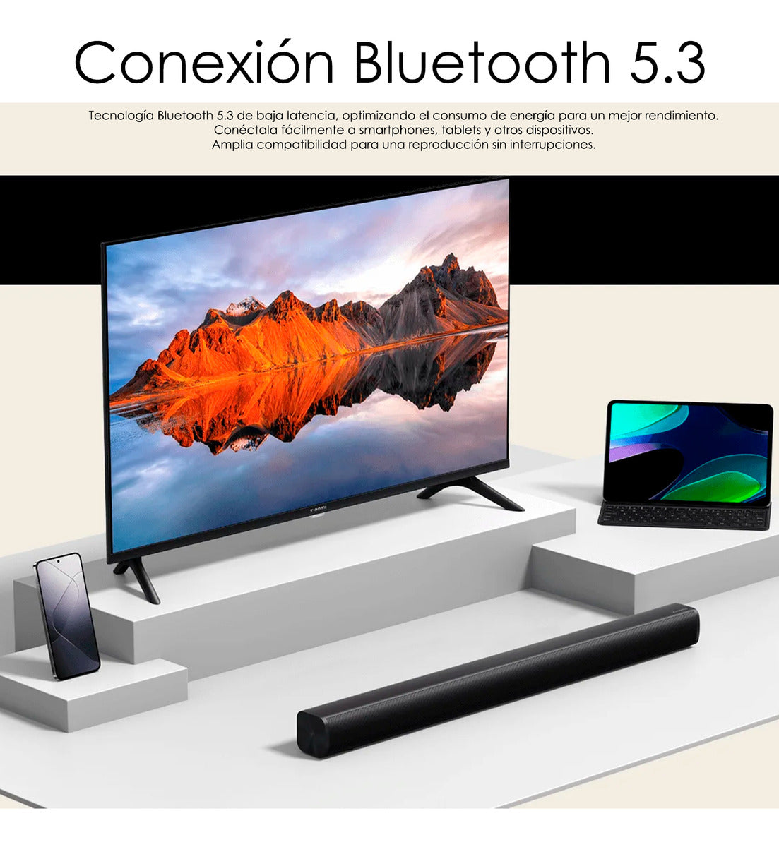 Barra De Sonido Xiaomi Soundbar 2.0 30w Bluetooth Parlante Negro 70-20k Hz