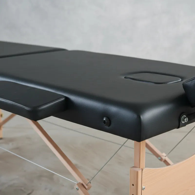 Camilla Para Masajes Estética Plegable De Madera Klinik Negro