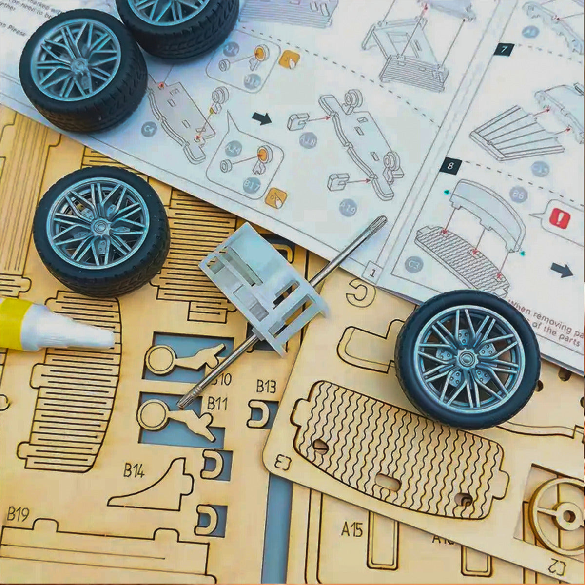 Puzzle 3d Auto Lamborghini Madera Armable 114pcs Didactico