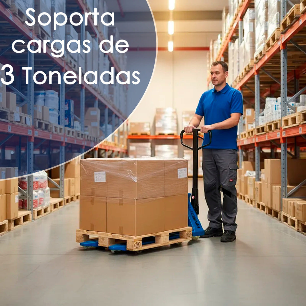 Transpaleta Manual De 3 Toneladas 685mm Hidraulica Hardpro